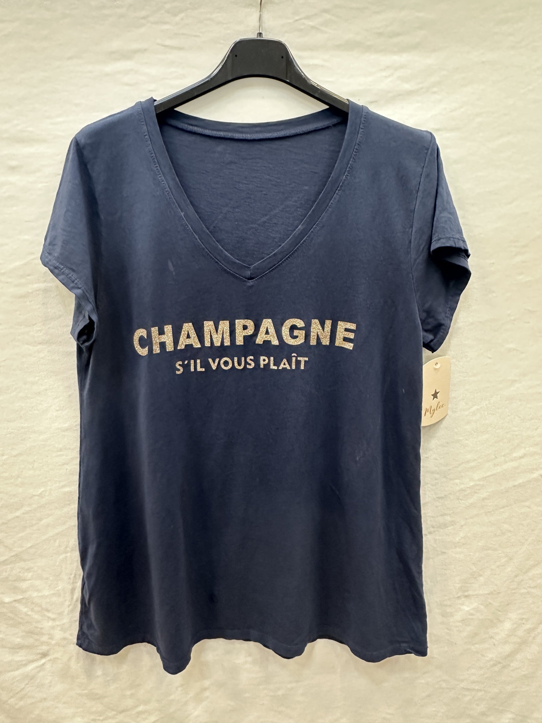 MYCPNV "Champagne Please" T-shirt Navy