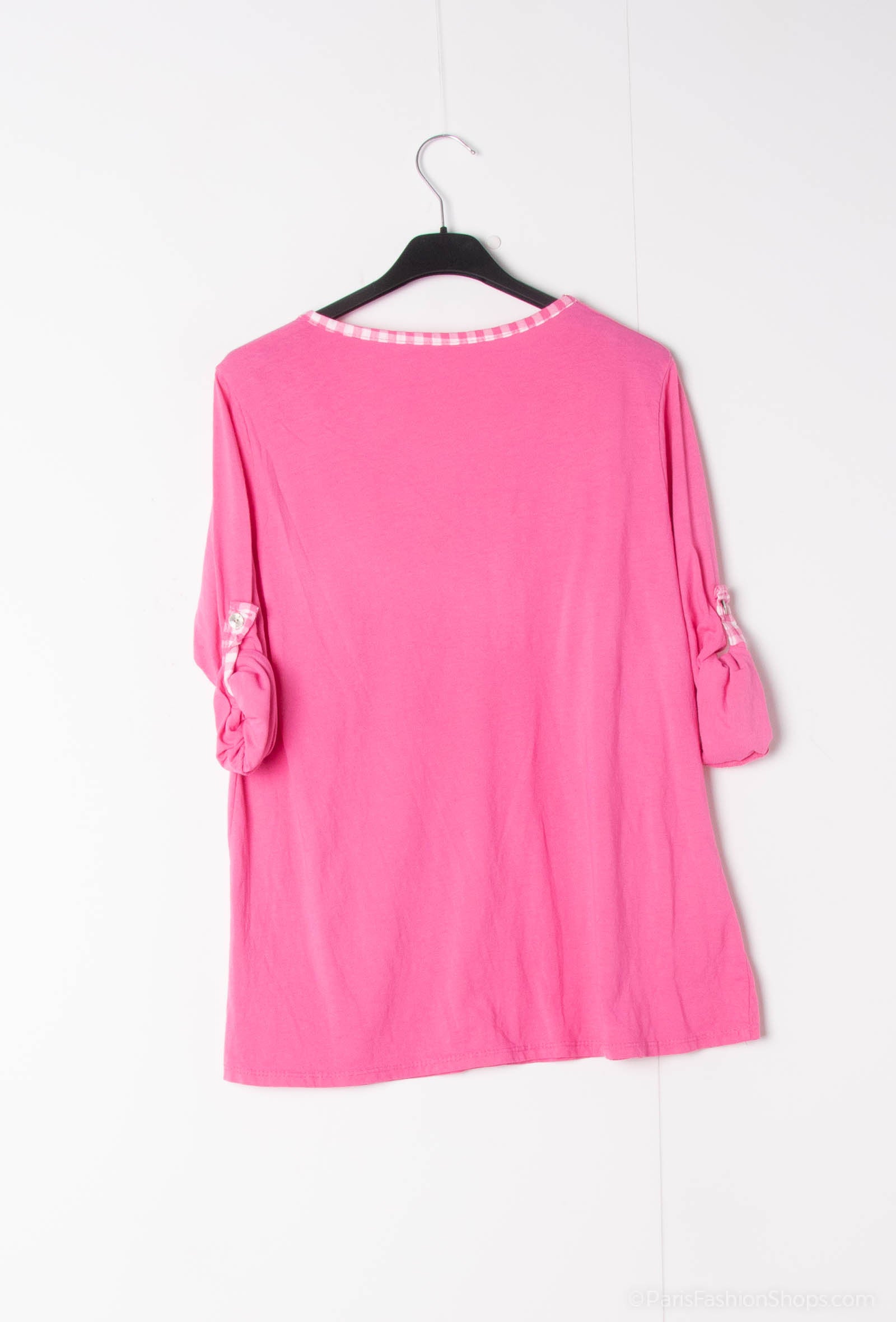 MYCVFU Gingham Collar t-shirt Fuchsia
