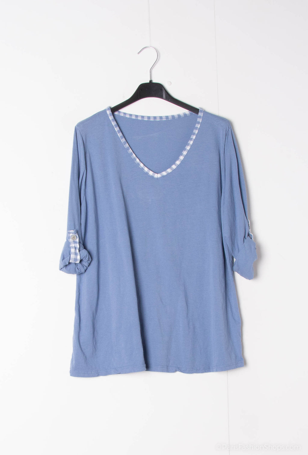 MYCVJN Gingham Collar t-shirt Jeans