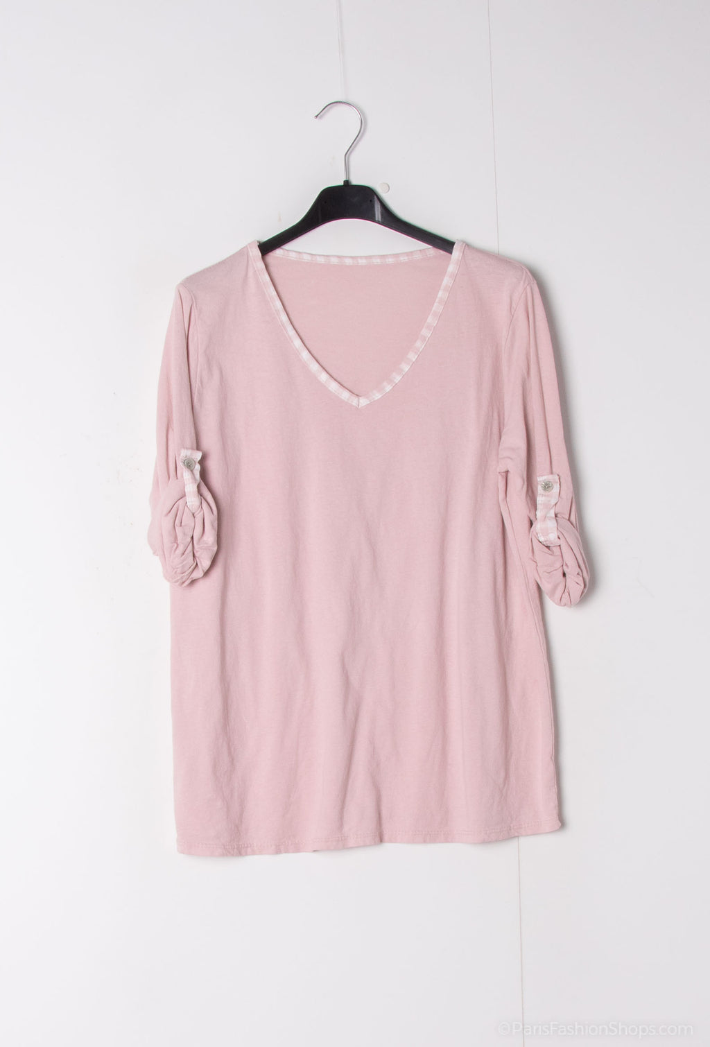 MYCVNU Gingham Collar t-shirt Nude