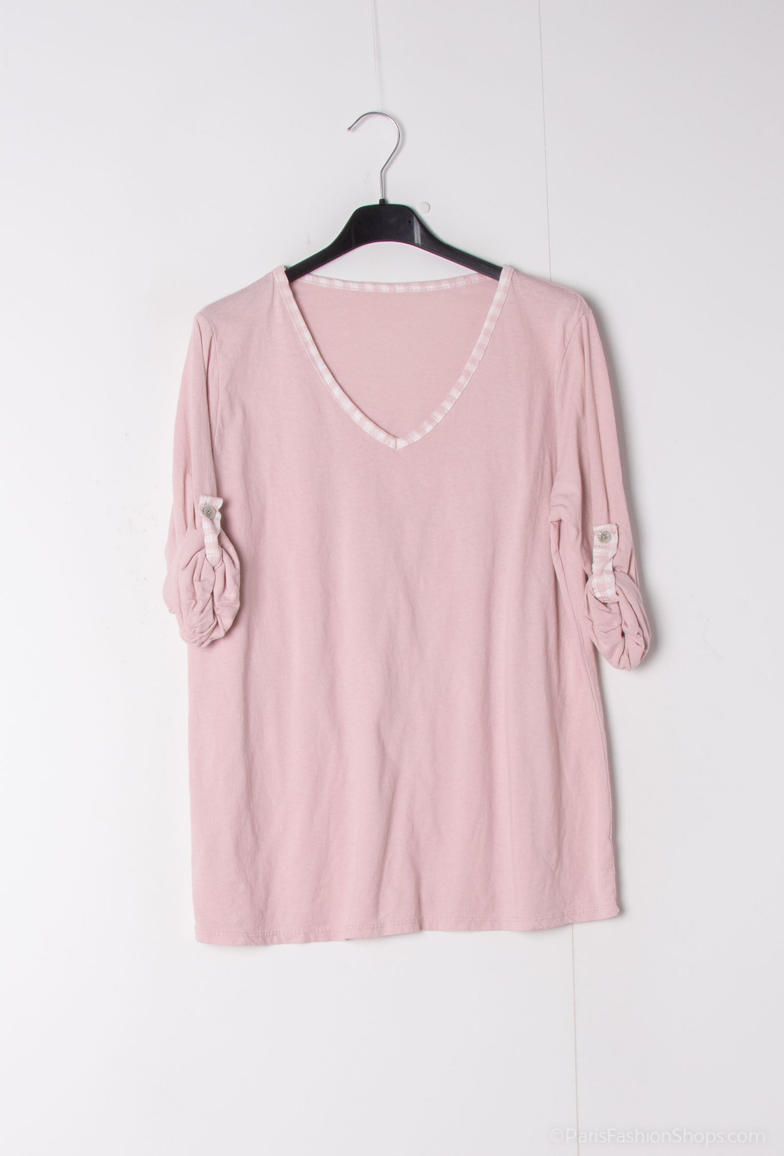 MYCVNU Gingham Collar t-shirt Nude