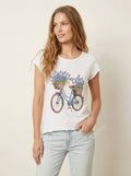 MYFBPRNW Floral Bicycle Print Round Neck T-shirt White
