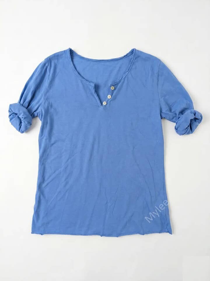 MYMLBL T-Shirt 3/4 Sleeve Blue