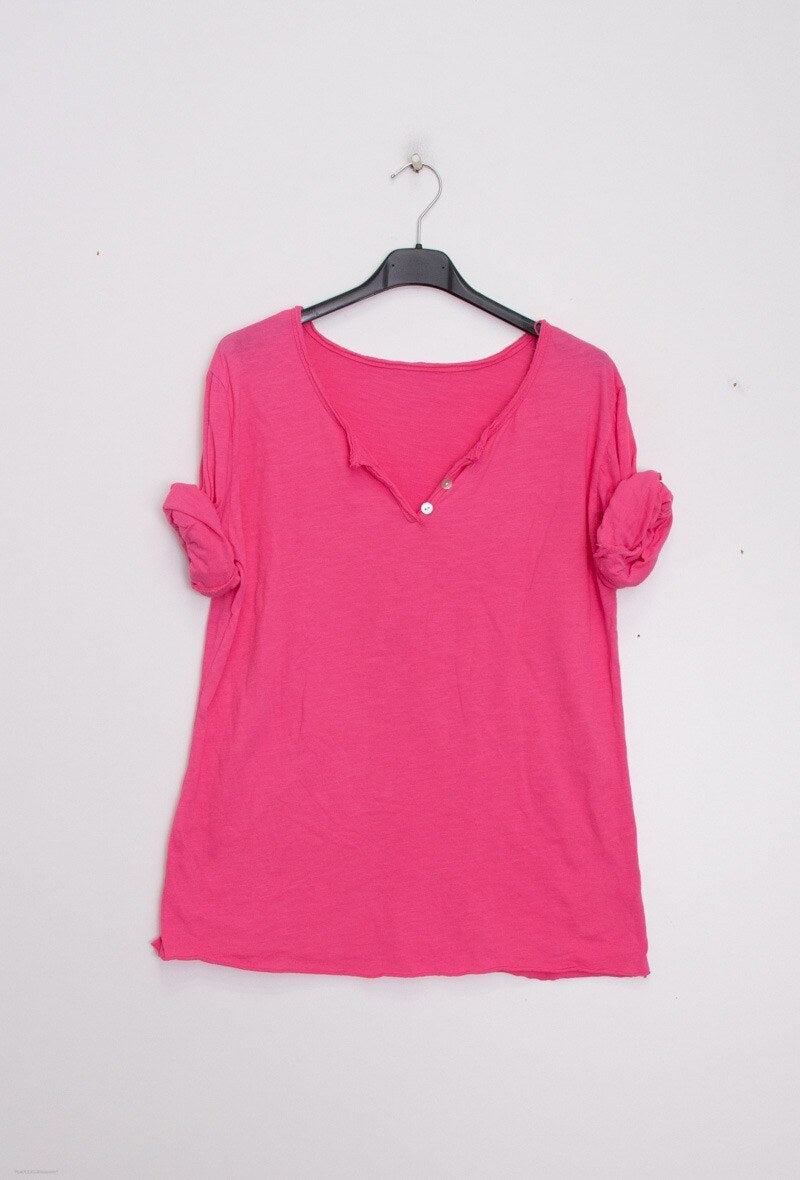 MYMLFU T-Shirt 3/4 Sleeve Fuchsia
