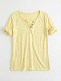 MYMLLY T-Shirt 3/4 Sleeve Light Yellow