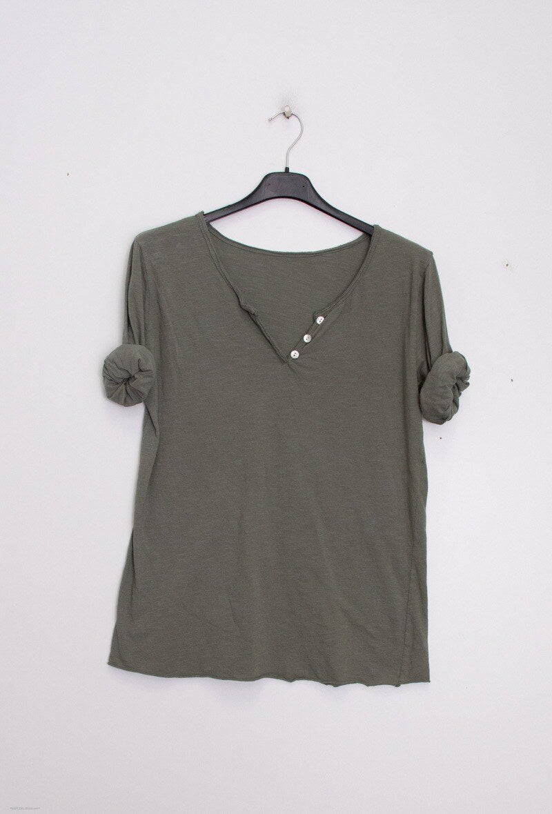 MYMLKK T-Shirt 3/4 Sleeve Kaki