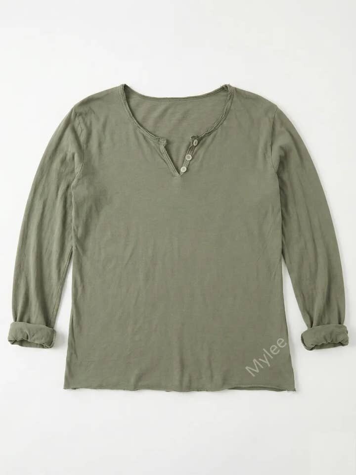 MYMLOL T-Shirt 3/4 Sleeve Olive