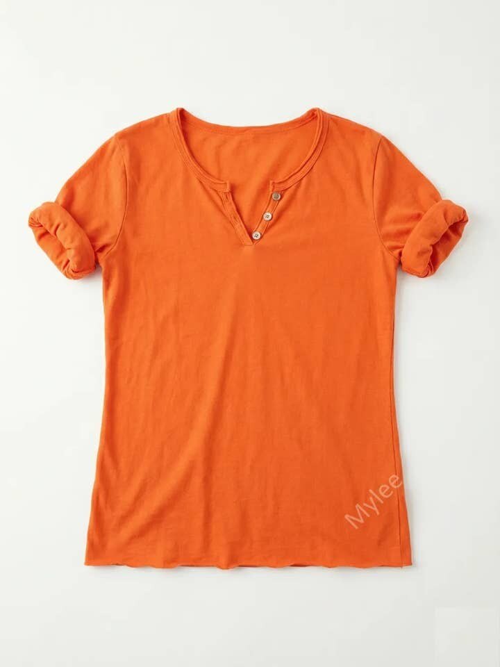 MYMLOR T-Shirt 3/4 Sleeve Orange