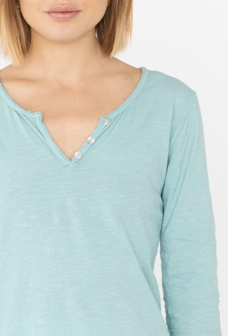 MYMLAM T-Shirt 3/4 Sleeve Aqua Marine