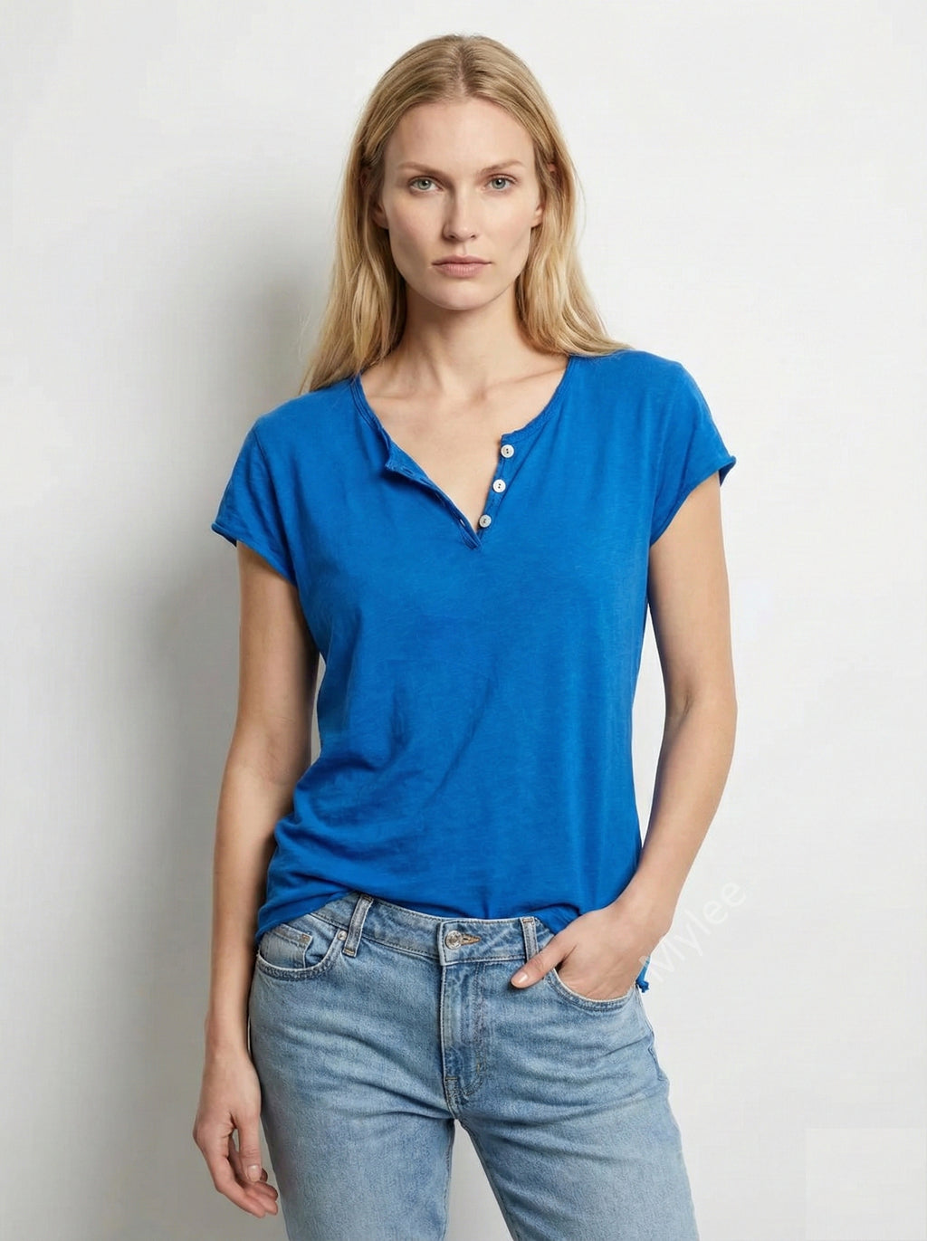 MYCTRB T-shirt Tunisian Collar Royal Blue
