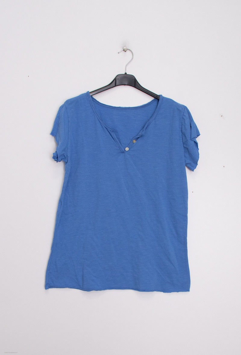 MYCTBL T-shirt Tunisian Collar Blue