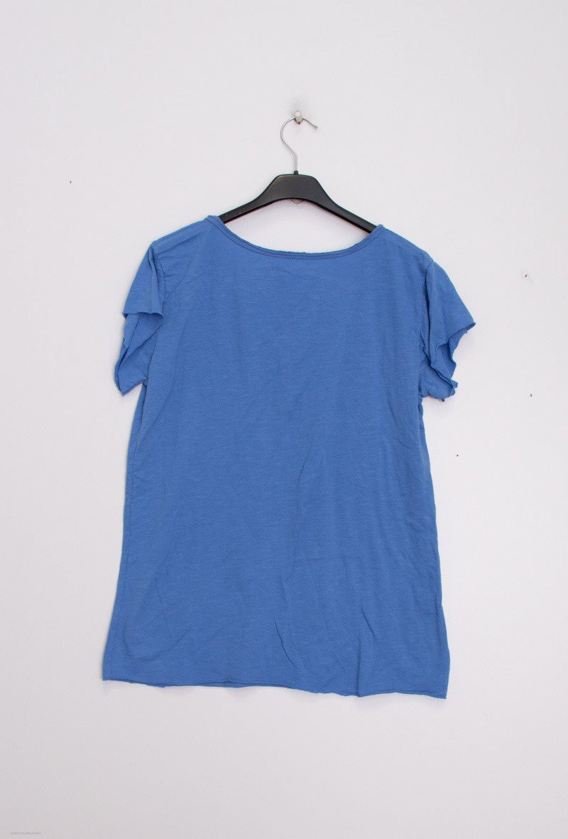 MYCTBL T-shirt Tunisian Collar Blue