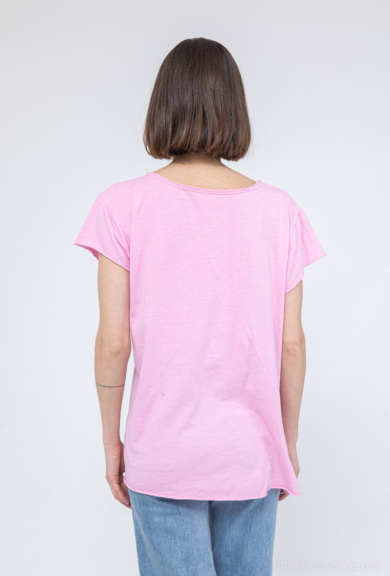 MYCTRS T-shirt Tunisian Collar Rose Shadow