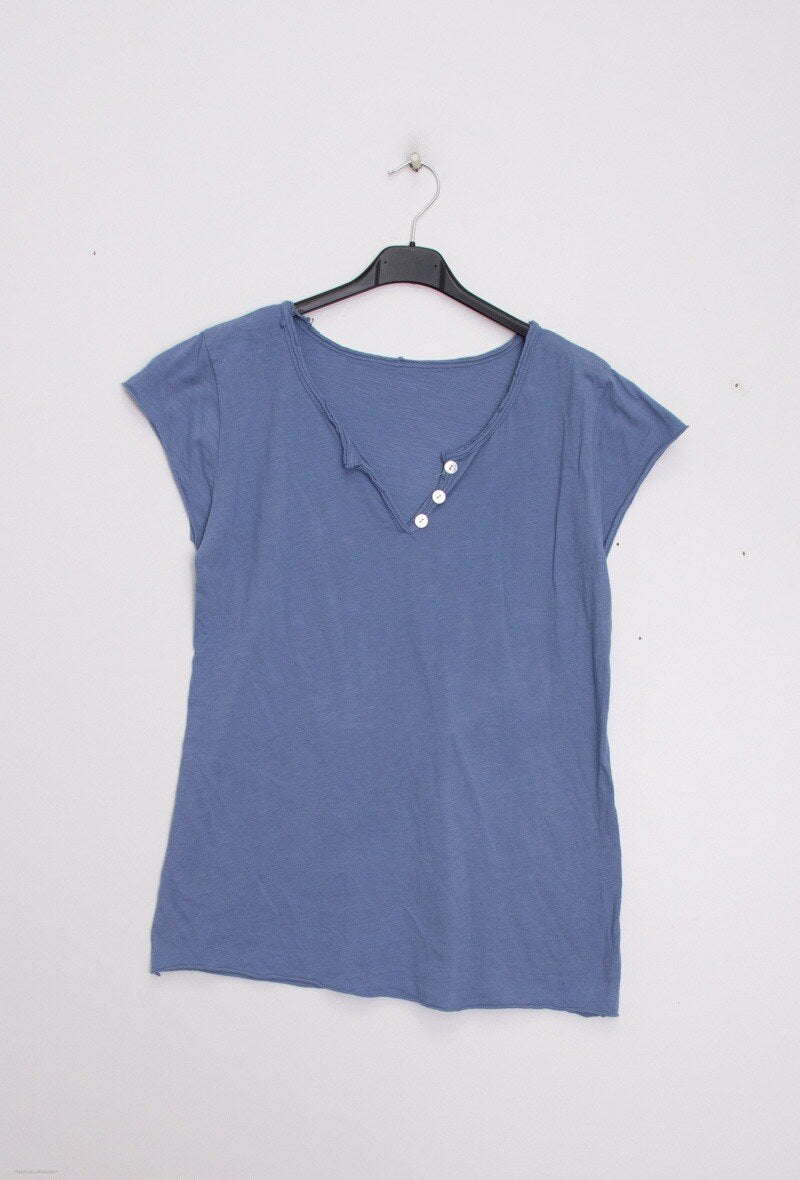 MYCTJN T-shirt Tunisian Collar Jeans