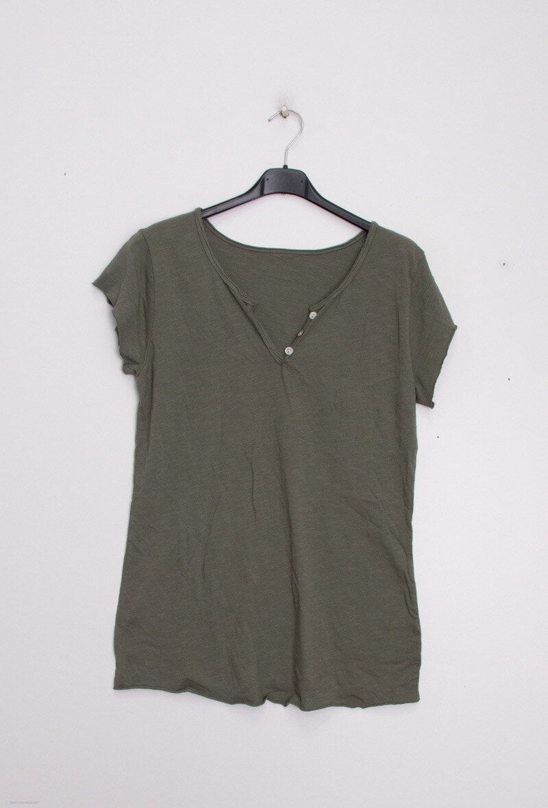 MYCTKK T-shirt Tunisian Collar Kaki