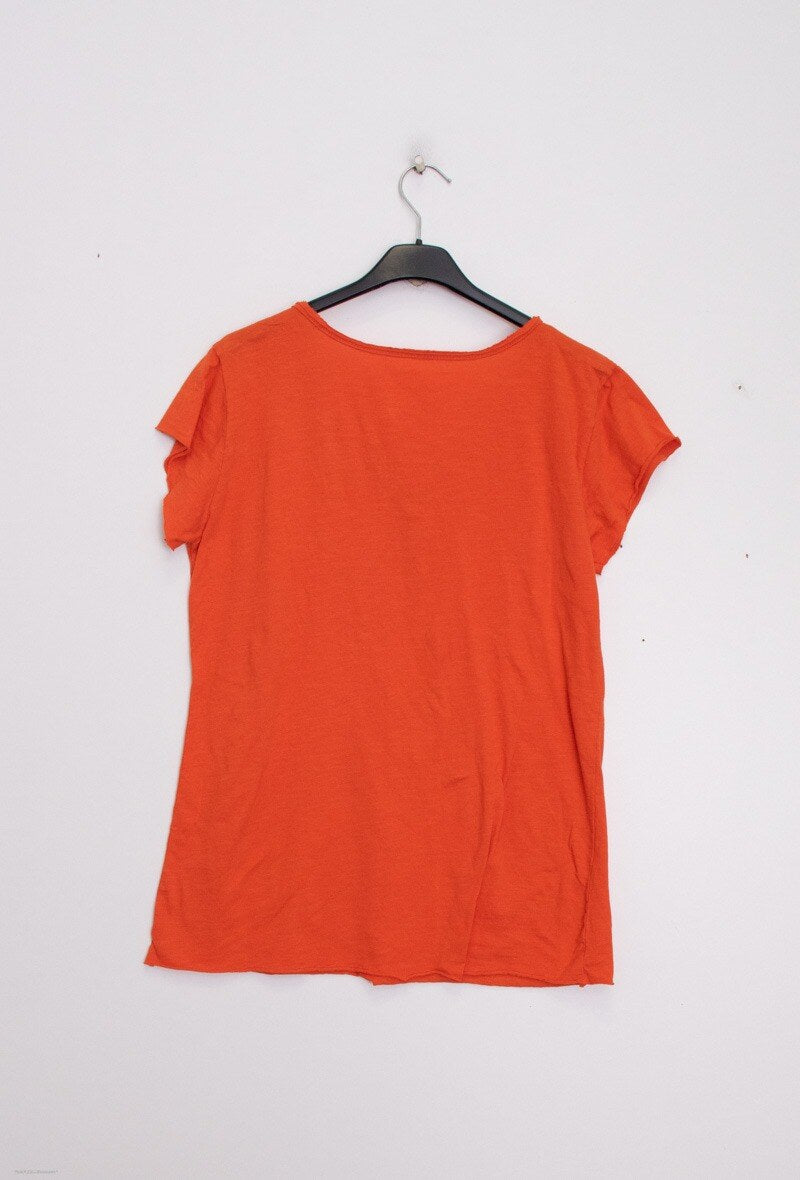 MYCTOR T-shirt Tunisian Collar Orange