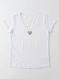 MYVLHBL V-Neck T-shirt with Liberty Heart Blue