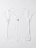 MYVLHCE V-Neck T-shirt with Liberty Heart Celadon