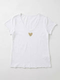 MYVLHLY V-Neck T-shirt with Liberty Heart Light Yellow