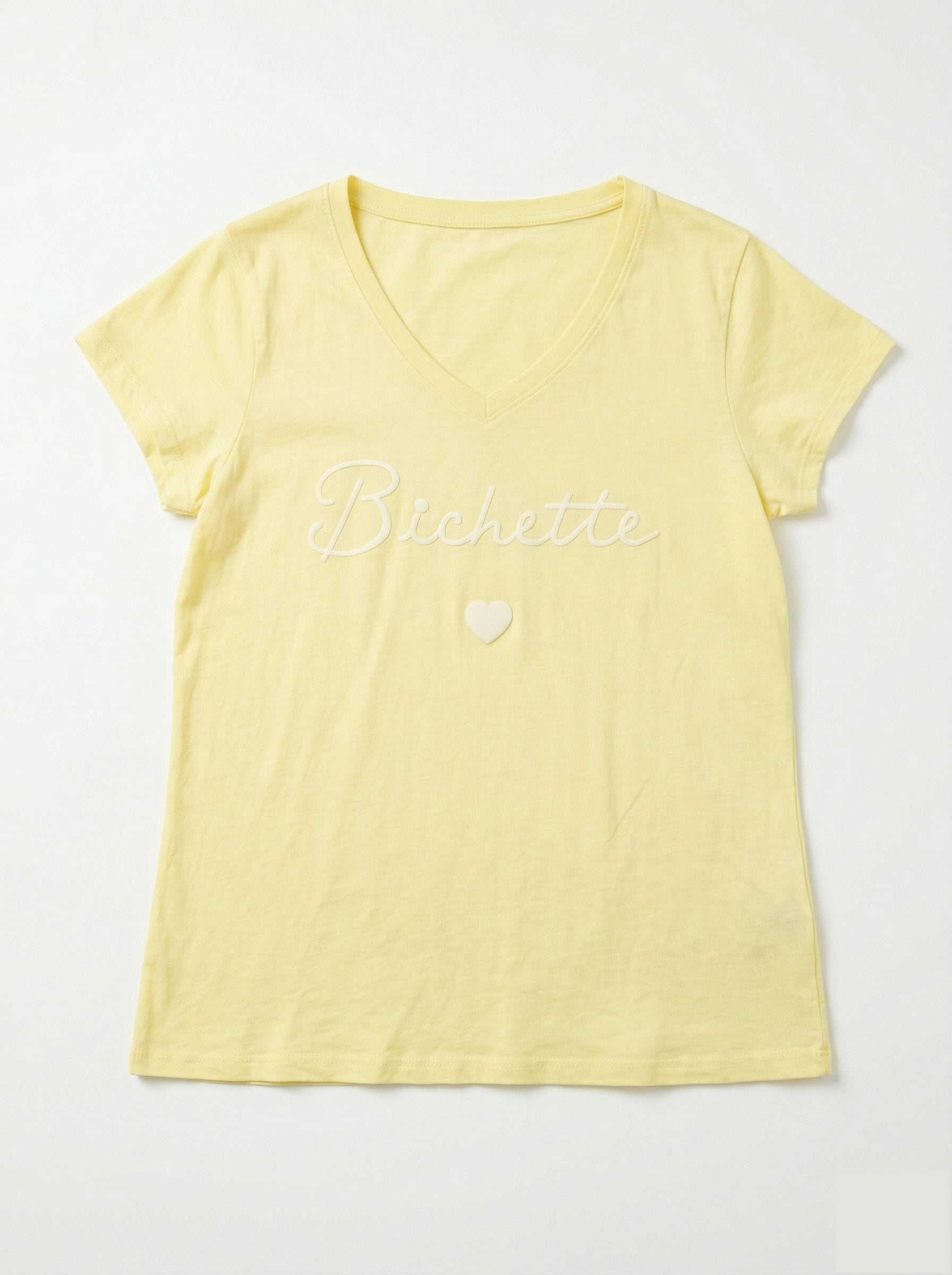 MYVBY V-Neck T-shirt Darling Yellow