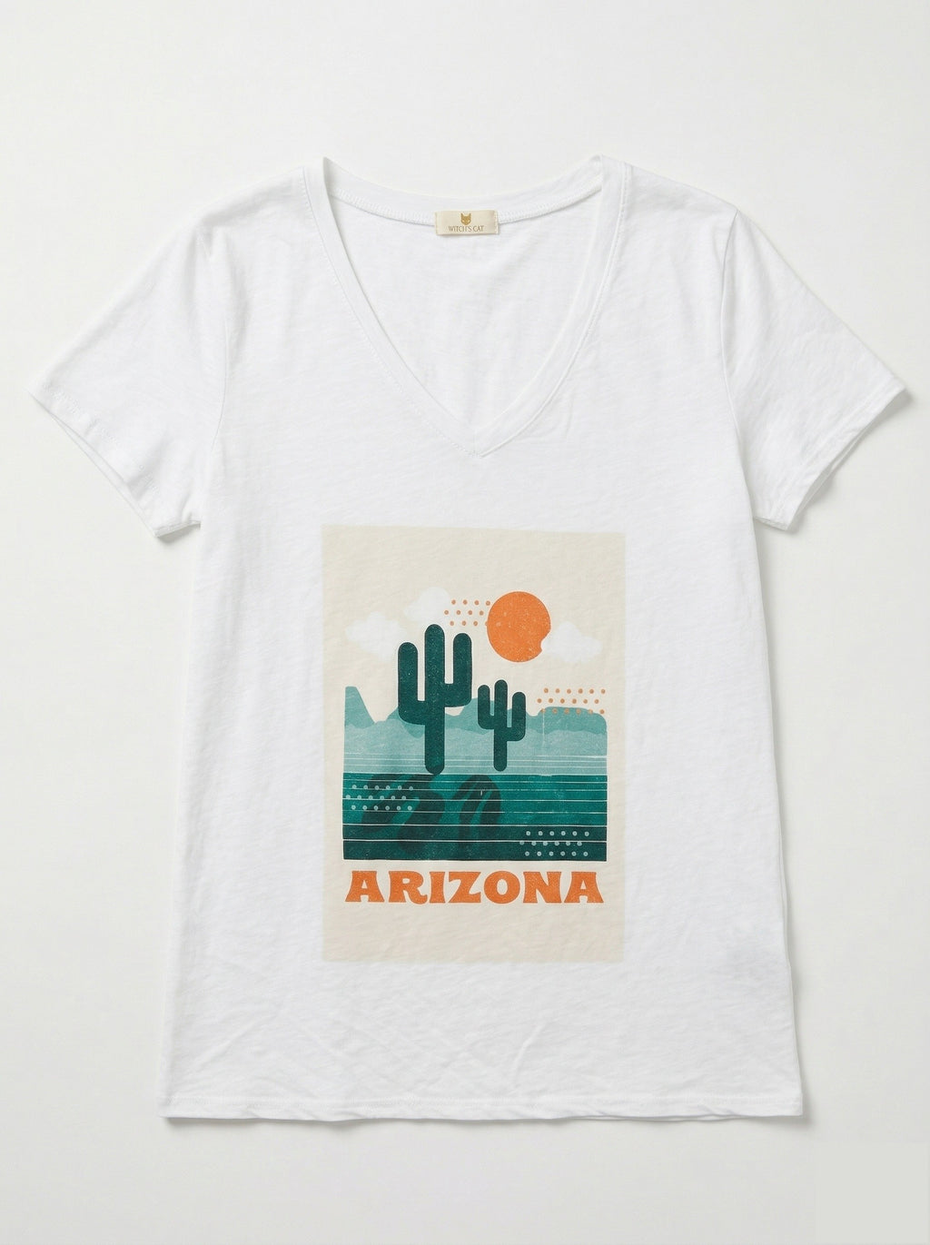 MYAPVW "Arizona" Printed V-Neck T-Shirt White