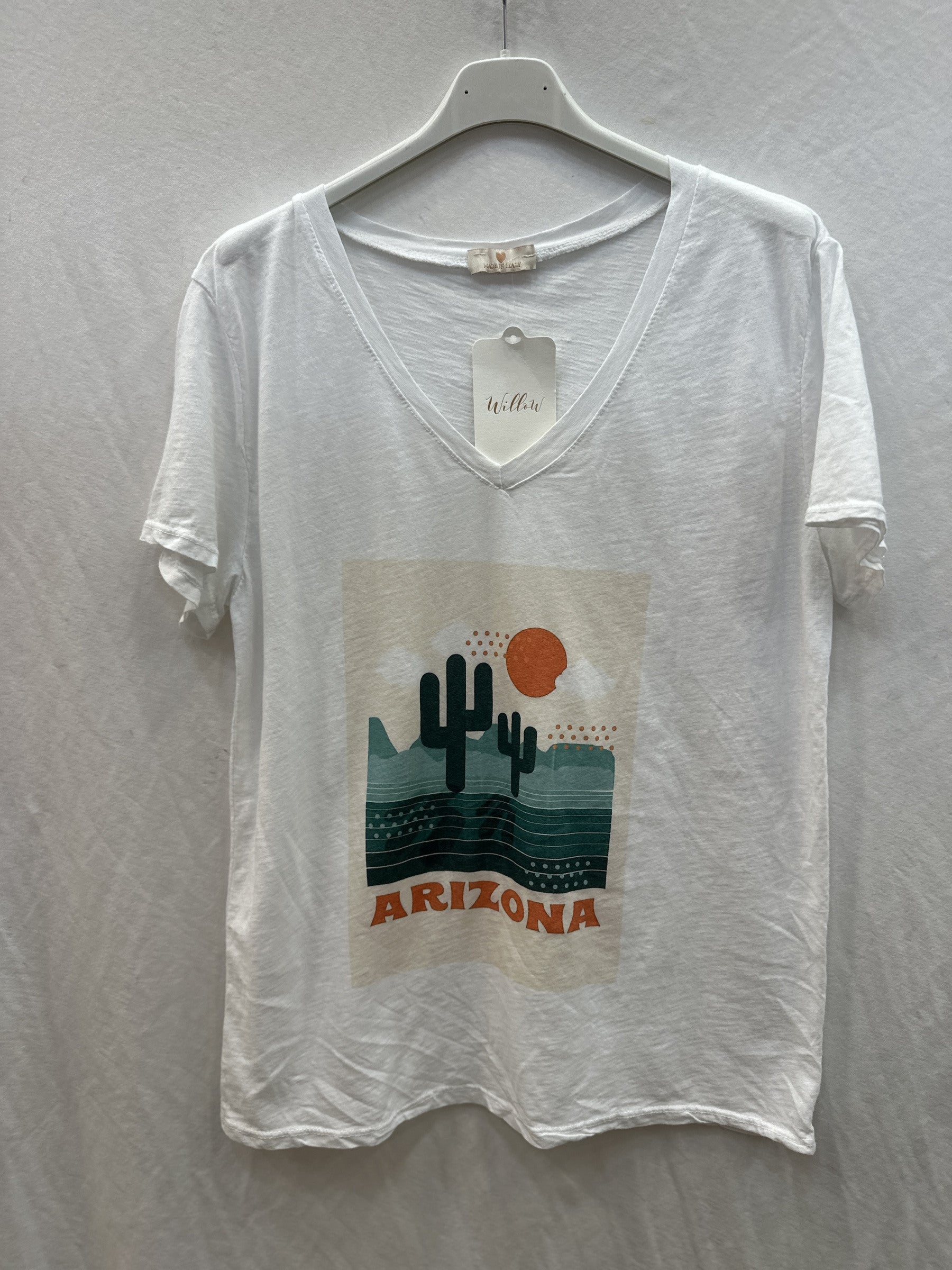 MYAPVW "Arizona" Printed V-Neck T-Shirt White