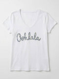 MYVOLEB V-Neck T-shirt Oohlala Liberty Estate Blue