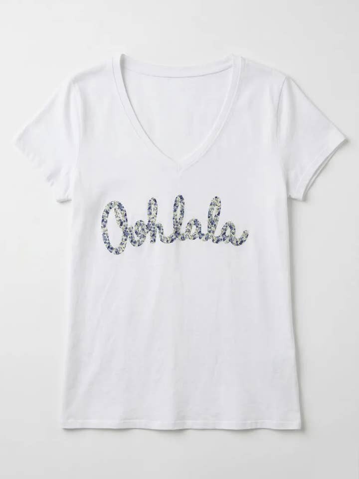 MYVOLEB V-Neck T-shirt Oohlala Liberty Estate Blue