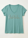 MYVOLCE V-Neck T-shirt Oohlala Liberty Celadon