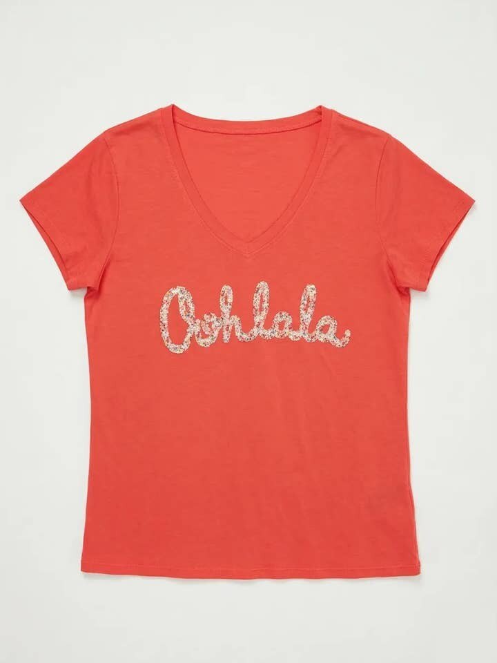 MYVOLCR V-Neck T-shirt Oohlala Liberty Coral