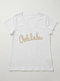 MYVOLLY V-Neck T-shirt Oohlala Liberty Light Yellow