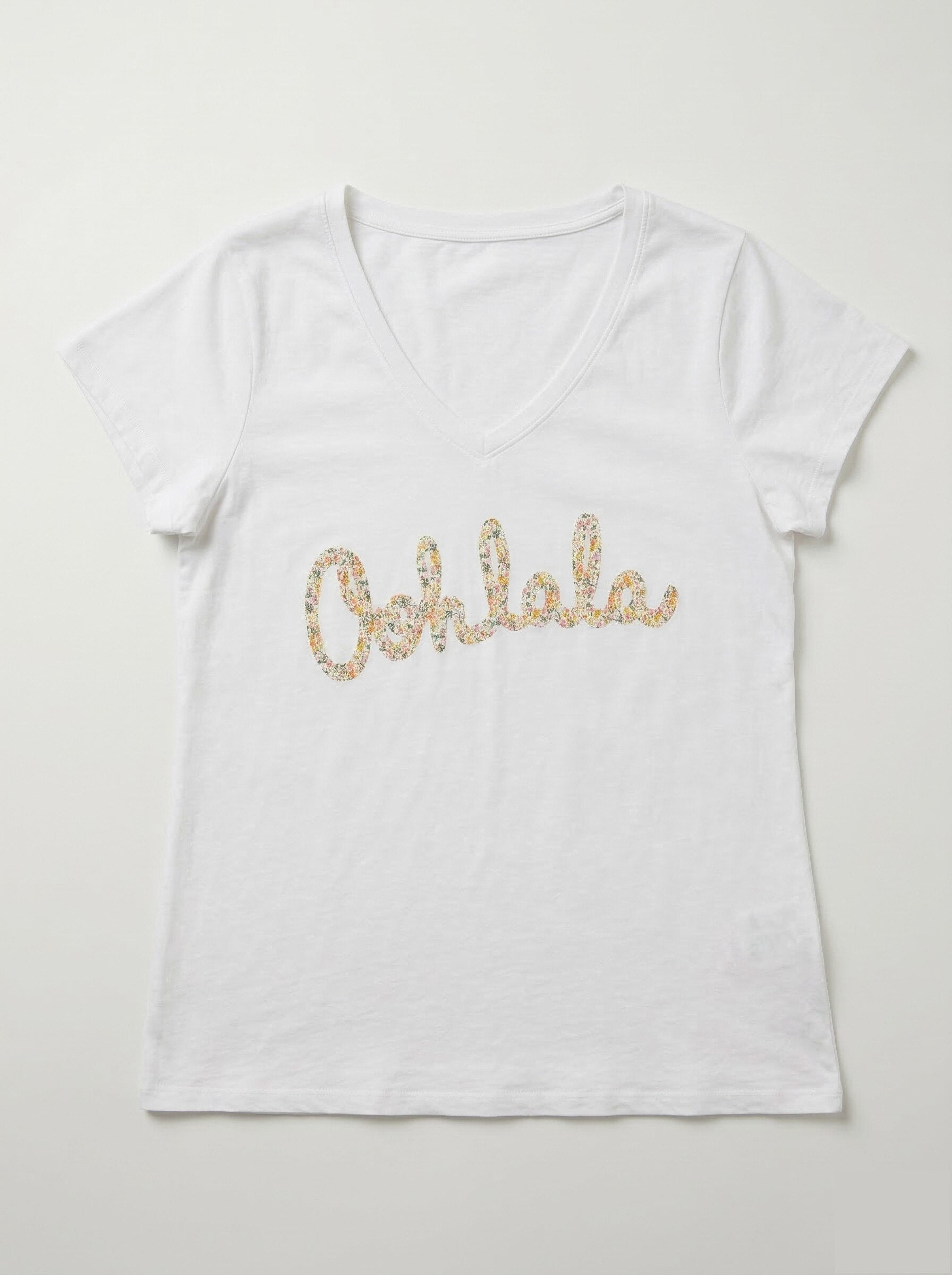 MYVOLLY V-Neck T-shirt Oohlala Liberty Light Yellow