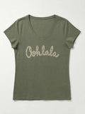 MYVOLKK V-Neck T-shirt Oohlala Liberty Kaki