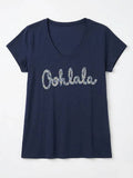 MYVOLNV V-Neck T-shirt Oohlala Liberty Navy