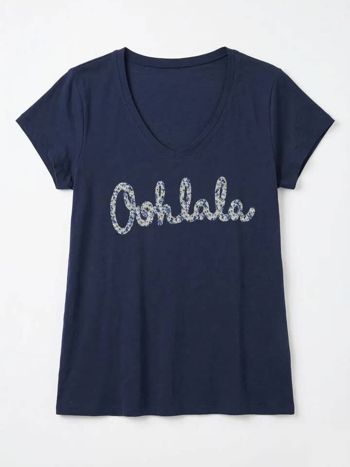 MYVOLNV V-Neck T-shirt Oohlala Liberty Navy
