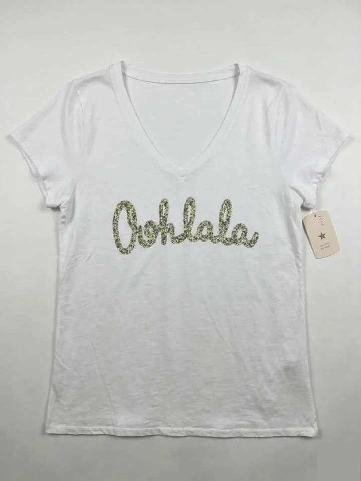 MYVOLOL V-Neck T-shirt Oohlala Liberty Olive