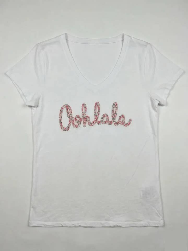 MYVOLSA V-Neck T-shirt Oohlala Liberty Salmon