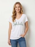 MYVOLAM V-Neck T-shirt Oohlala Liberty Aqua Marine