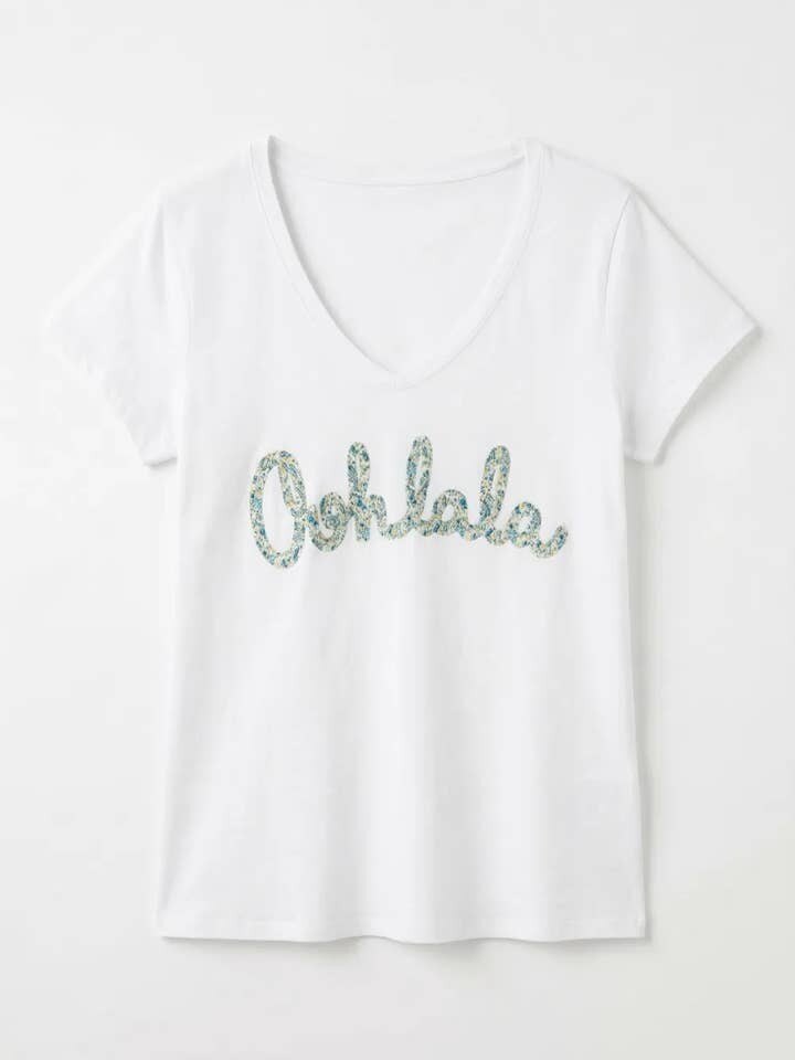 MYVOLAM V-Neck T-shirt Oohlala Liberty Aqua Marine
