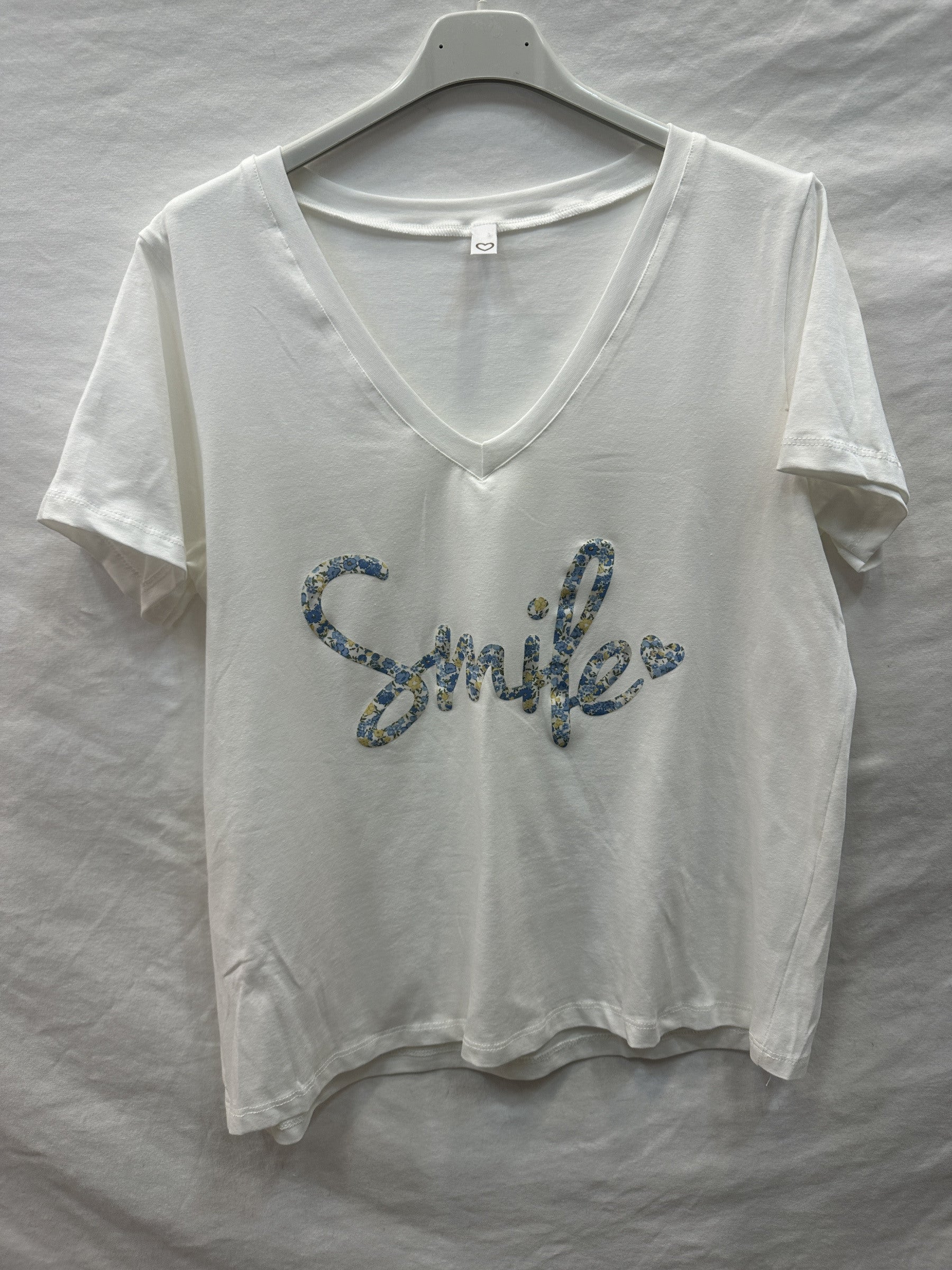 MYSVDB "Smile" V-neck T-shirt Dark Blue