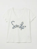 MYSVEB "Smile" V-neck T-shirt Estate Blue