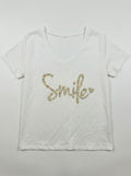MYSVIV "Smile" V-neck T-shirt Ivory