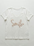 MYSVMG "Smile" V-neck T-shirt Magenta