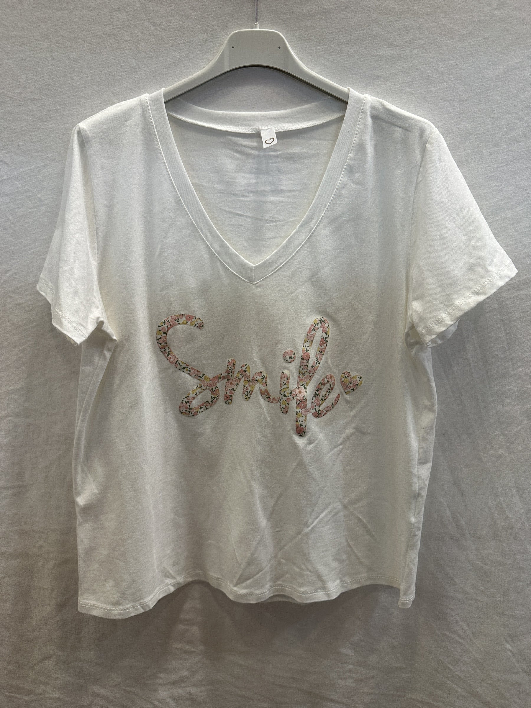 MYSVMG "Smile" V-neck T-shirt Magenta