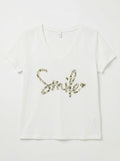 MYSVDG "Smile" V-neck T-shirt Dark Green
