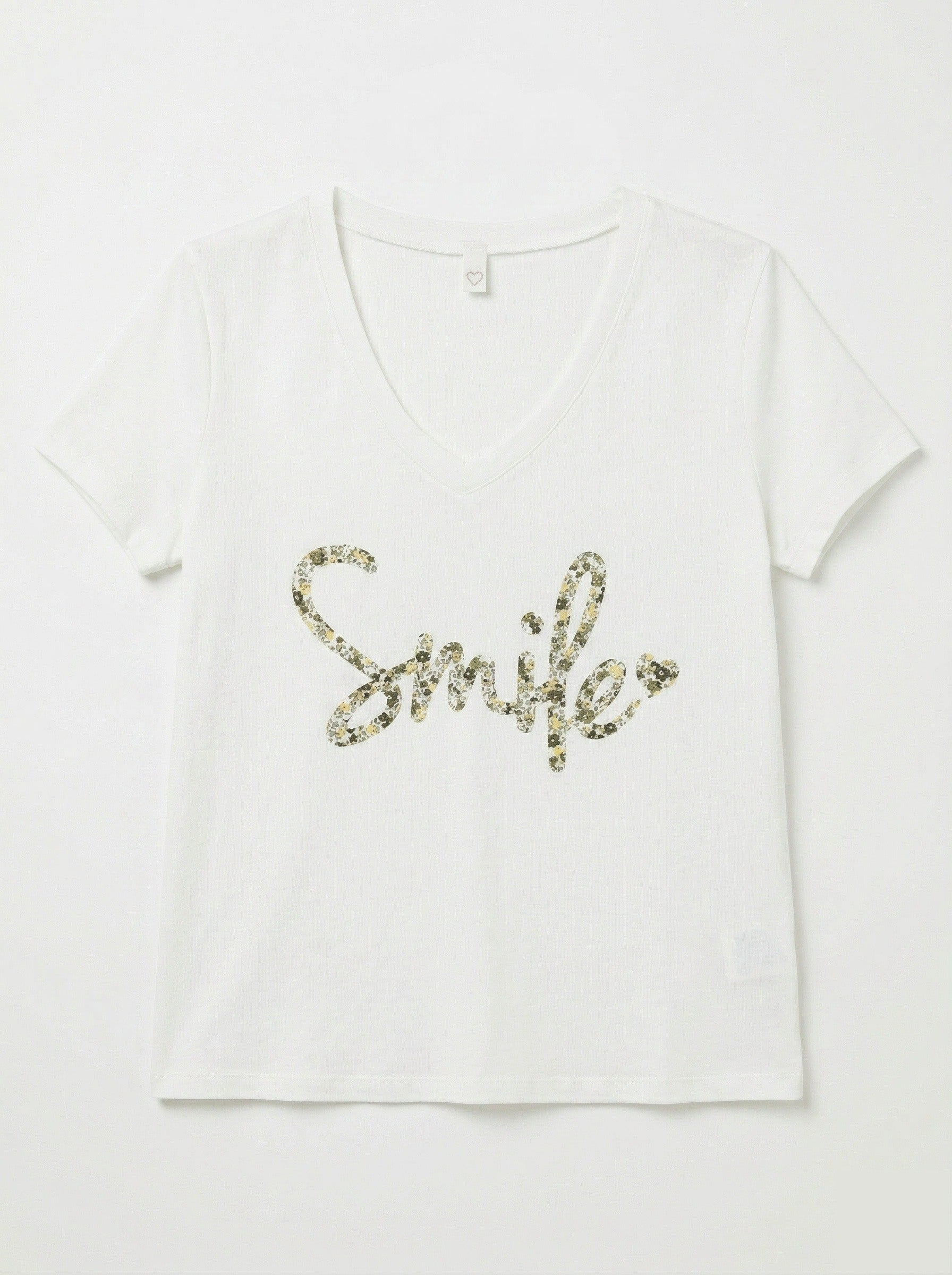 MYSVDG "Smile" V-neck T-shirt Dark Green