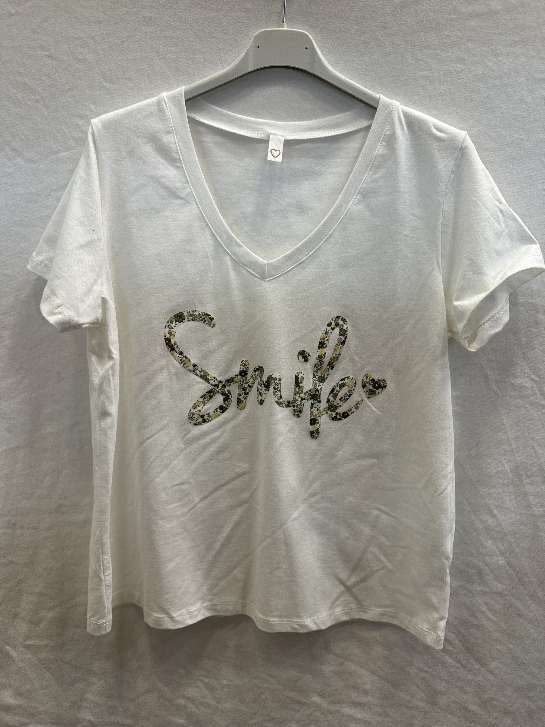 MYSVDG "Smile" V-neck T-shirt Dark Green