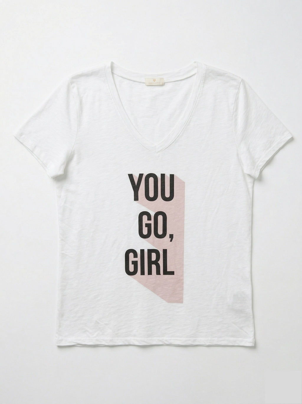 MYYGGVW "You Go, Girl" V-Neck T-Shirt White