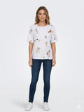 ZOT047WH All-Over Floral Cotton T-Shirt White