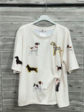 ZOT047EC All-Over Floral Cotton T-Shirt Ecru